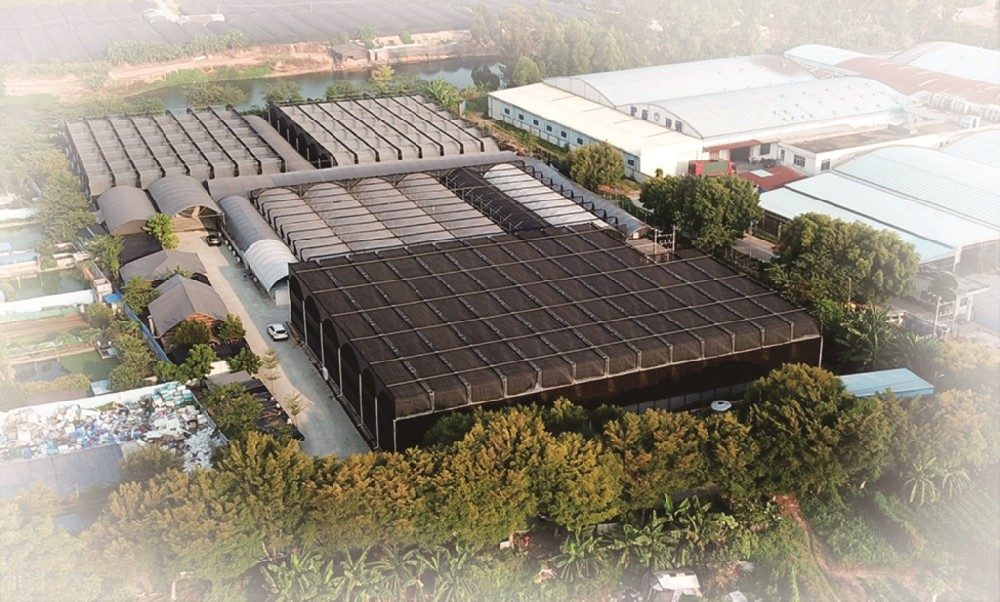 Aerial view of a nursery base